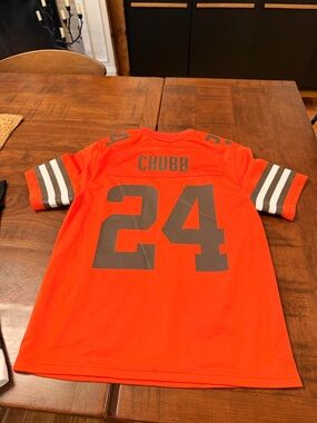 NFL Kids Orange Nick Chubb #24 Football Jersey